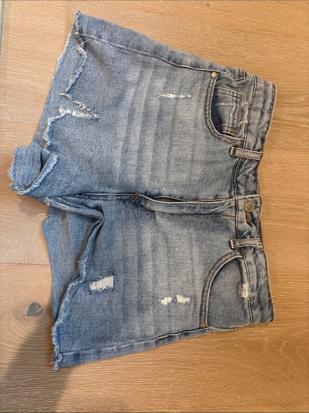art class Distressed Light Blue Denim Jean Shorts